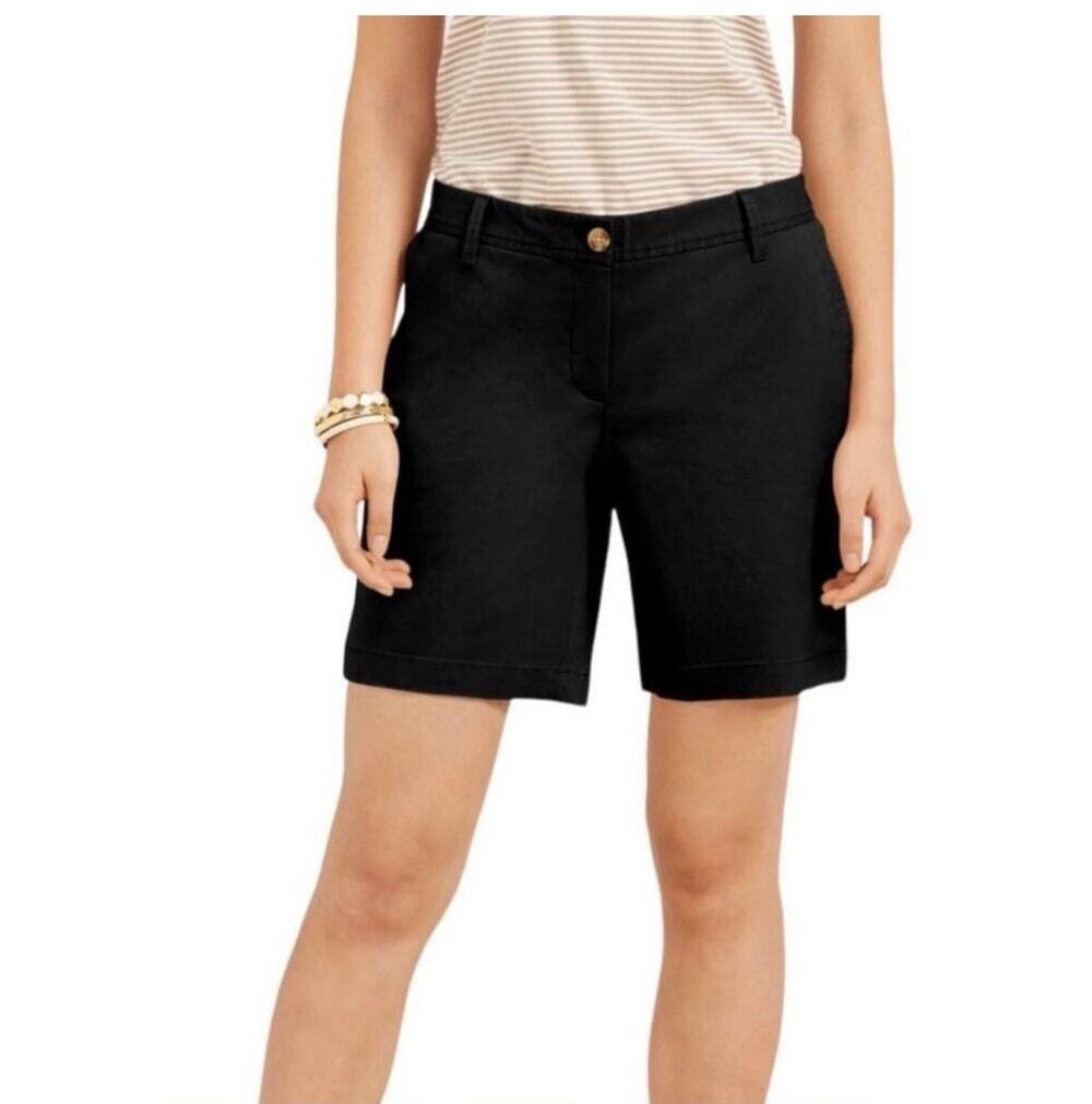 Talbots Repaxed Chino short, black, pockets, 7” inseam, stretch, Size 8